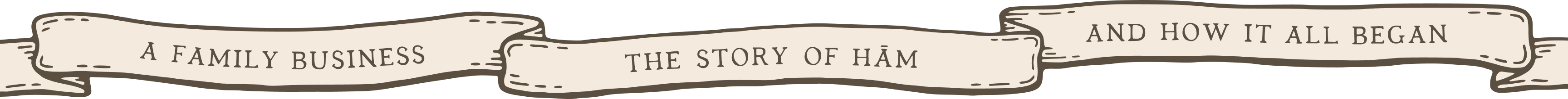 Logo featuring the name H‚àö√ÖM in elegant serif font, surrounded by decorative ribbons with a vintage aesthetic